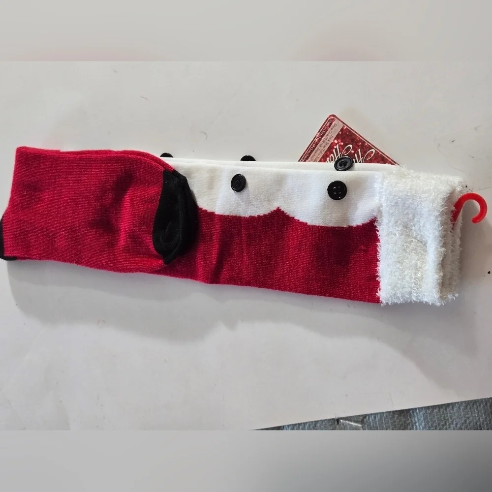 Planet Sox Santa clause Novelty New NWT Sock sz 9-11 Shoe Sz 4-10 Red White